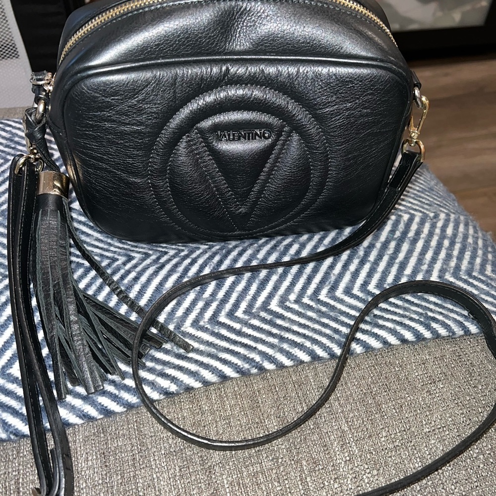 Black Valentino Crossbody with Gold Hardware